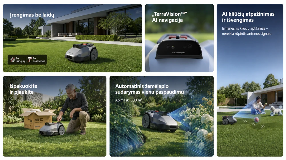 Belaidis vejos robotas Terramow MINI 500 (5 arams)