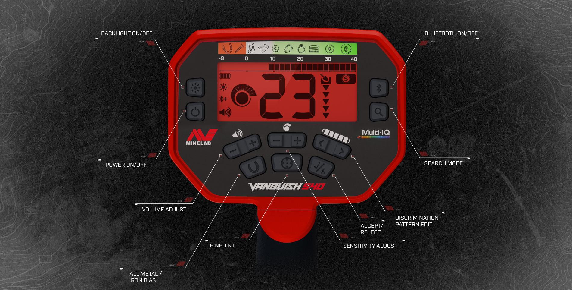 Minelab Vanquish 540 PRO pack metalo detektorius su gausia komplektacija