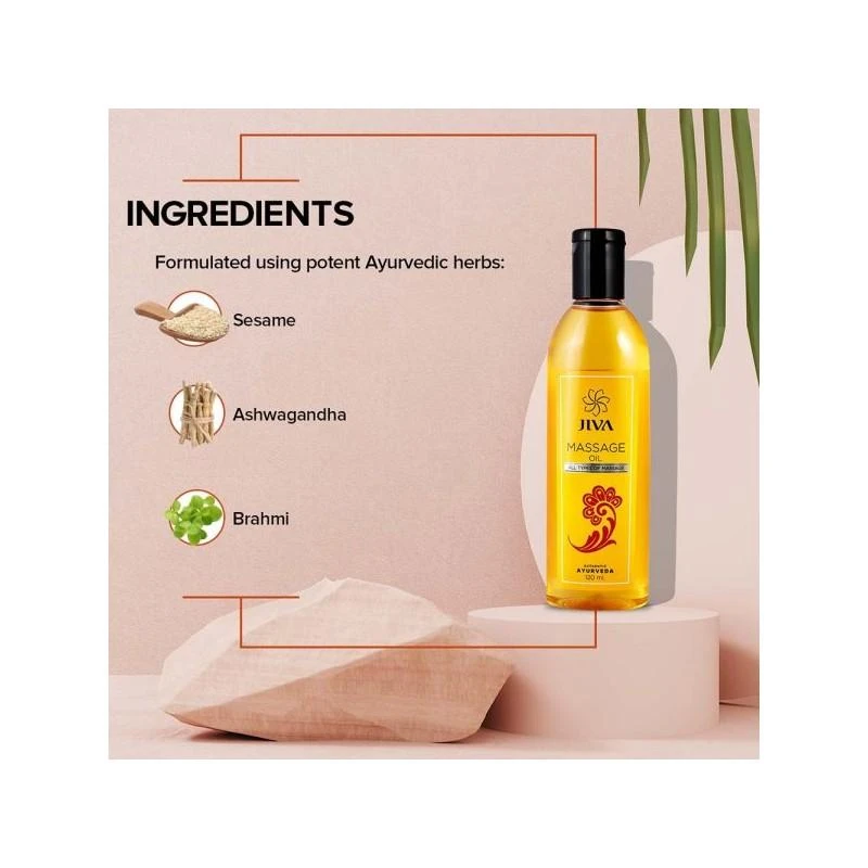 Ajurvedinis kūno masažo aliejus, Jiva Ayurveda, 200ml