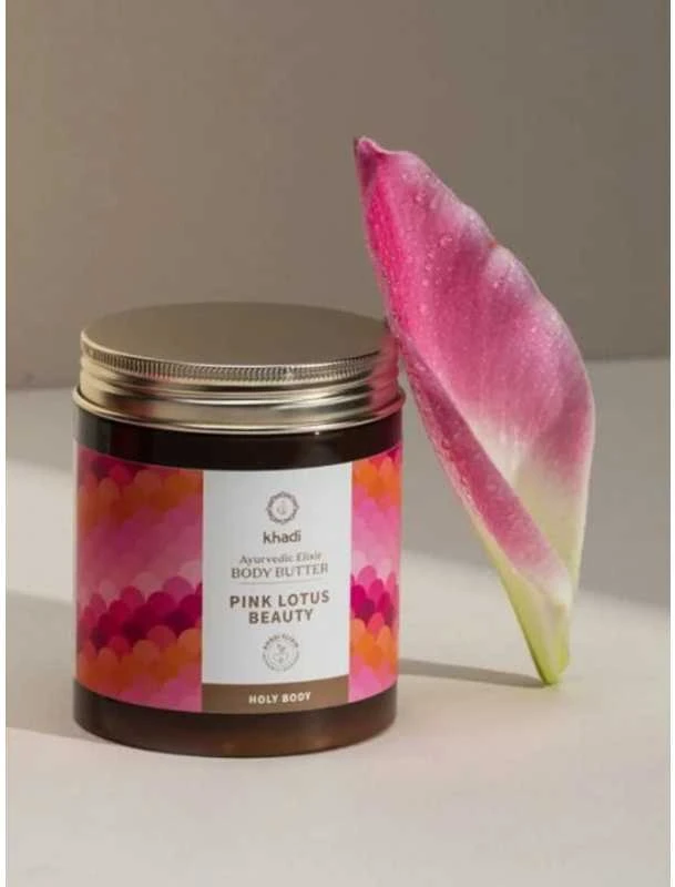 Ajurvedinis kūno sviestas Rožinė Lotus Beauty, Khadi, 250 ml