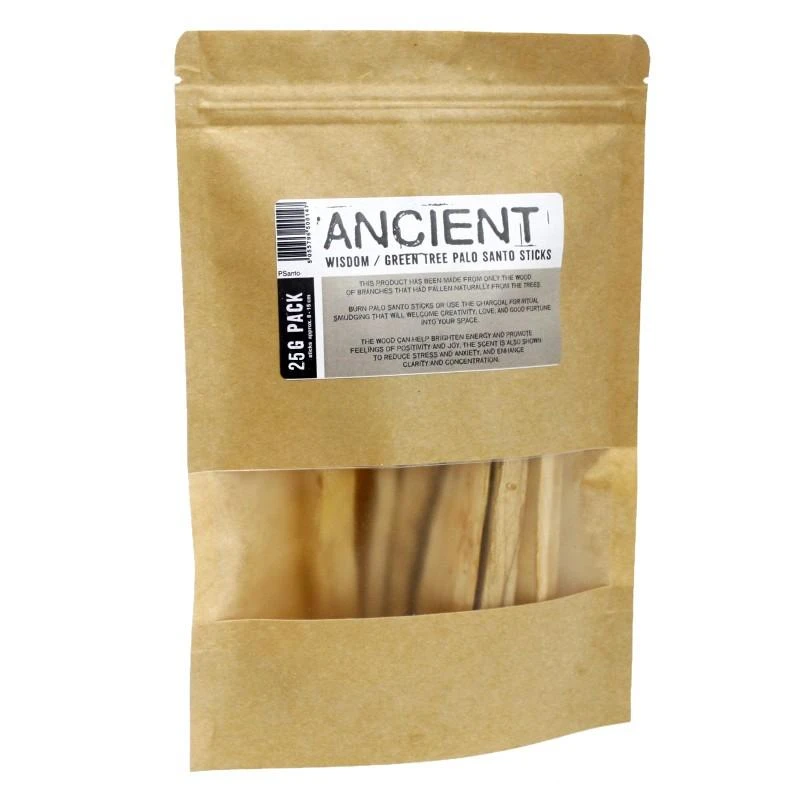 Ancient Wisdom Ancient Žaliojo medžio Palo Santo lazdelės smilkymui, 25g, 3-5 lazdelės