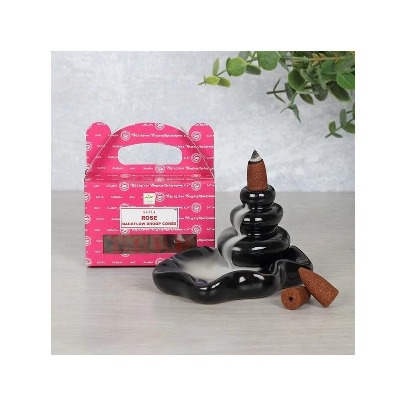 Atbulinio smilkimo Krioklio Efekto Backflow kūgiai Rose, Satya, 75g