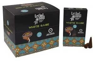 Hari Darshan Atbulinio smilkimo kūgiai Backflow Baltas Sage, Tribal Soul, 15g