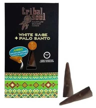 Hari Darshan Atbulinio smilkymo kūginiai smilkalai Baltas Sage Palo Santo, Tribal Soul, 15g