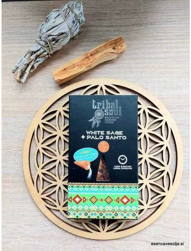 Hari Darshan Atbulinio smilkymo kūginiai smilkalai Baltas Sage Palo Santo, Tribal Soul, 15g