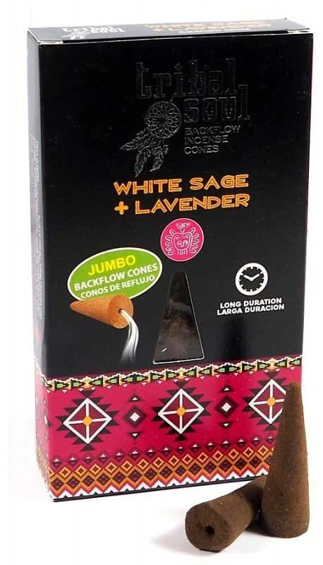 Hari Darshan Atbulinio smilkymo kūginiai smilkalai Baltas Sage Lavender, Tribal Soul, 15g