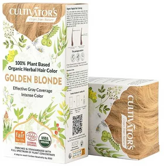 Augaliniai auksinio rudumo plaukų dažai Golden Skirtas šviesiems plaukams, Cultivator's, 100g