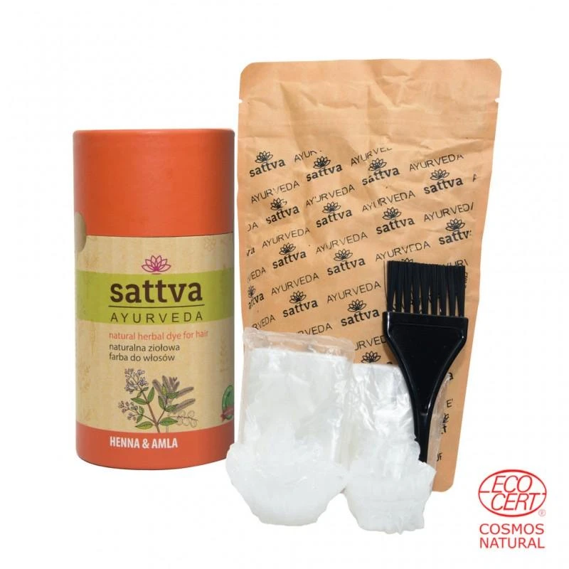 Sattva Ayurveda Henna-Amla plaukų dažų rinkinys