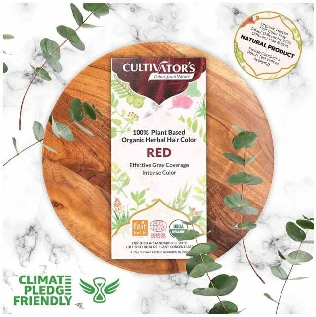 Augaliniai raudoni plaukų dažai Raudona, Cultivator's, 100g