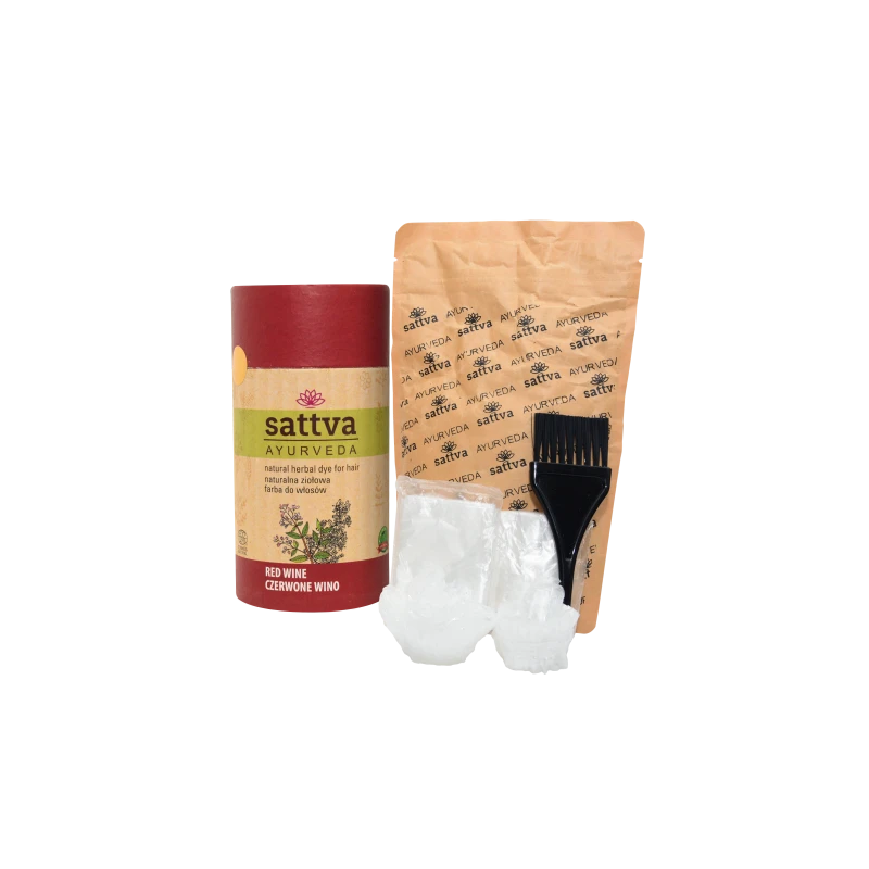 Sattva Ayurveda plaukų dažų rinkinys su priedais