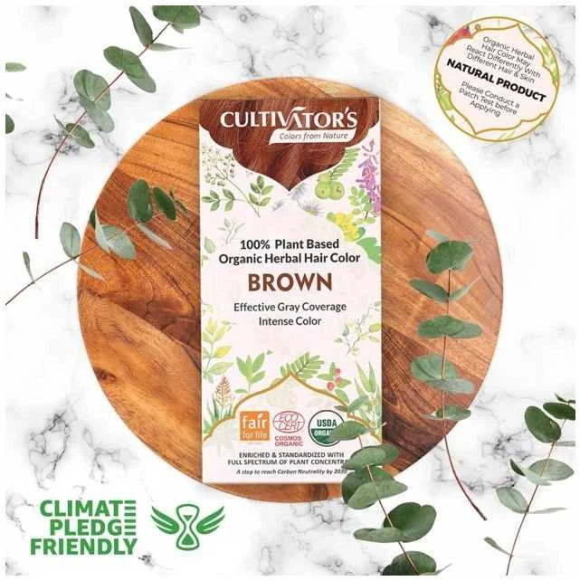 Augaliniai rudos spalvos plaukų dažai Brown, Cultivator's, 100g