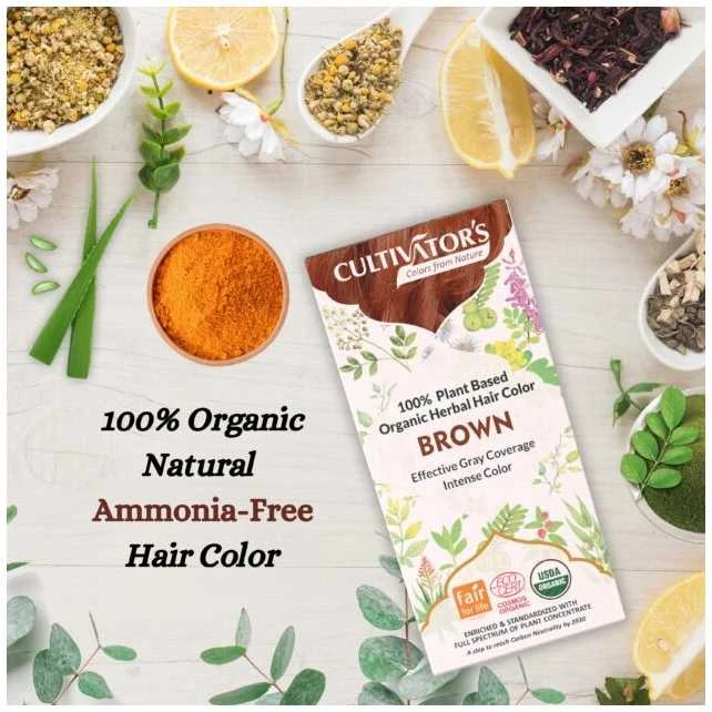 Augaliniai rudos spalvos plaukų dažai Brown, Cultivator's, 100g