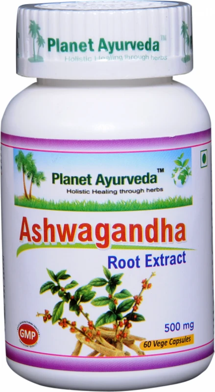 Ayumi Naturals Migdomoji vitanija Ašvaganda Ashwagandha, ekologiška, Planet Ayurveda, 60 kapsulių
