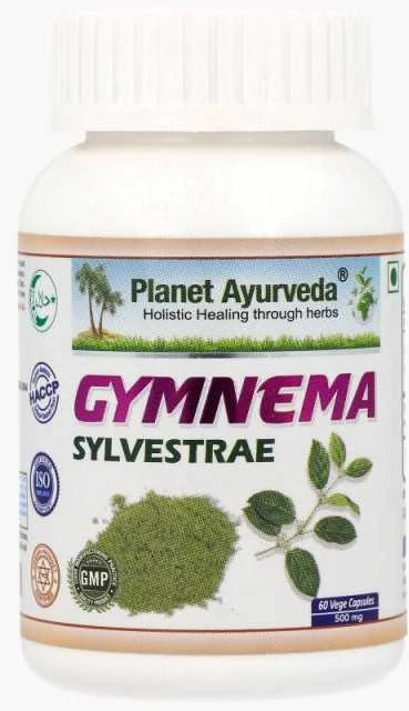 Ayumi Naturals Miškinė pokštenė Gymnema Sylvestrae, ekologiška, Planet Ayurveda, 60 kapsulių