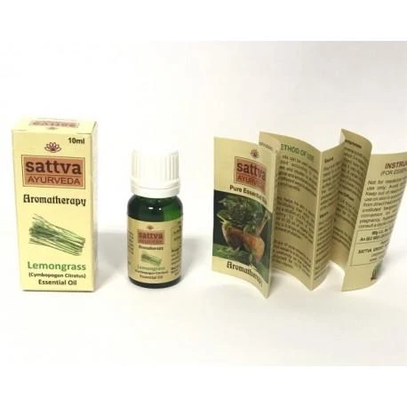 Citrinžolių eterinis aliejus Lemongrass, Sattva Ayurveda, 10ml