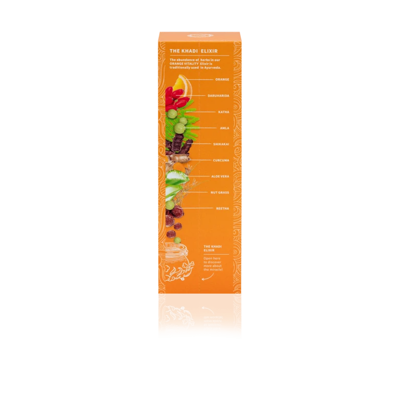 Ajurvedinis atgaivinantis šampūnas Oranžinis Vitality Eliksyras, Khadi, 200 ml