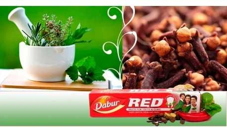 Dantų pasta su 7 vaistiniais augalais Raudonas, Dabur, 100g
