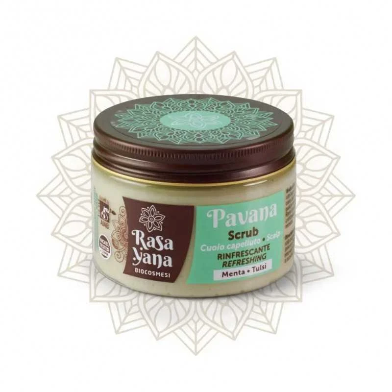 Gaivinantis galvos odos šveitiklis Mint Tulsi Pavana, Rasayana Biocosmesi, 150ml