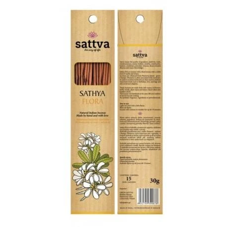 Gėlių kvapo smilkalų lazdelės Sathya Flora, Sattva Ayurveda, 15 vnt.