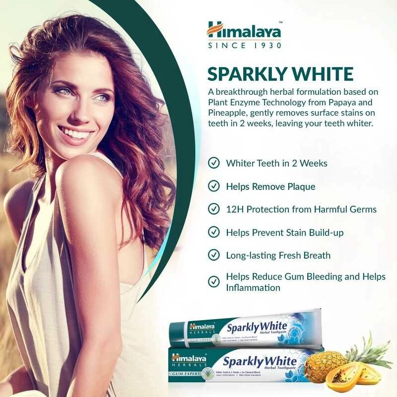Himalaya Herbals Balinanti dantų pasta Sparkly Baltas Gum Expert, Himalaya, 75ml