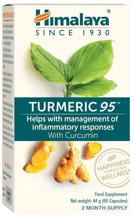 Himalaya Herbals Ciberžolė Turmeric 95 Organic, Himalaya, 60 kapsulių