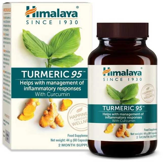 Himalaya Herbals Ciberžolė Turmeric 95 Organic, Himalaya, 60 kapsulių