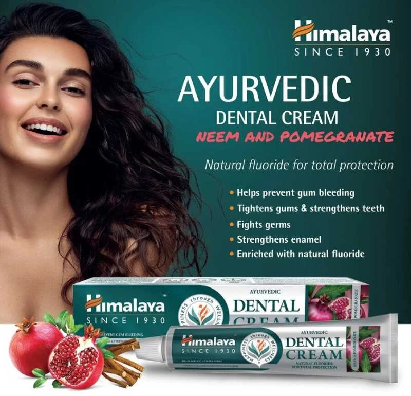 Himalaya Herbals Dantų pasta-kremas su nimbamedžiu ir granatais, Himalaya, 100g