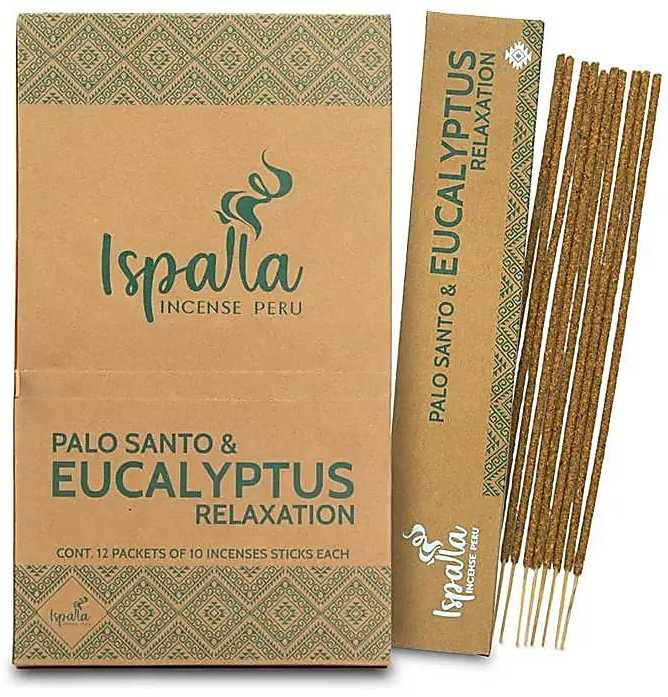 Ispalla Incense Peru Palo Santo smilkalų lazdelės Eucalyptus Relaxation, Ispalla, 10 vnt.