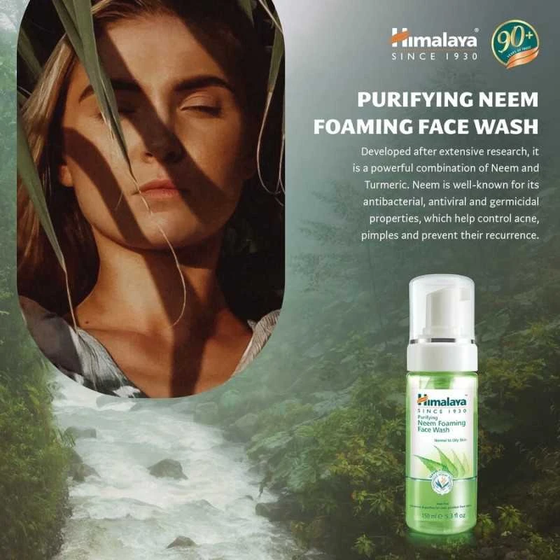 Himalaya Herbals Prausimosi putos veidui Neem, Himalaya, 150ml