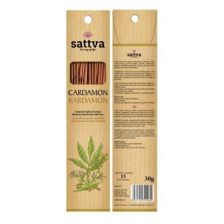 Kardamono kvapo smilkalų lazdelės Cardamon, Sattva Ayurveda, 15 vnt.