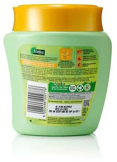 Kiaušinių baltymų ir karšto aliejaus plaukų kaukė Multivitamin, Dabur Vatika, 500g