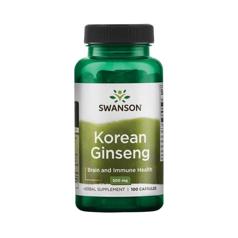 Korėjos ženšenis Korean Ginseng, Swanson, 500mg, 100 kapsulių