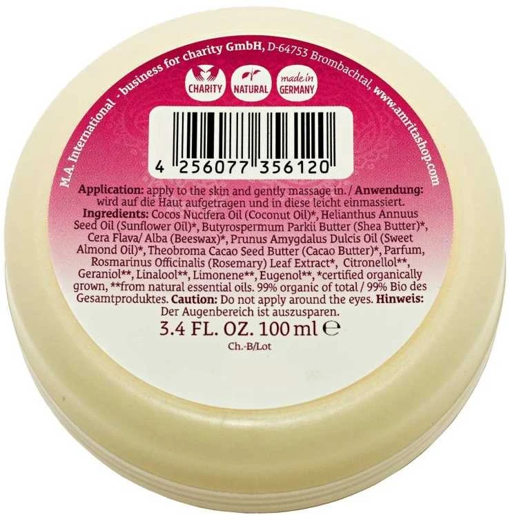 Kūno balzamas Rose, Amrita Organics, 100ml