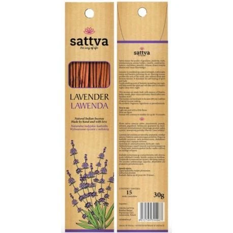 Levandų kvapo smilkalų lazdelės Lavender, Sattva Ayurveda, 15 vnt.