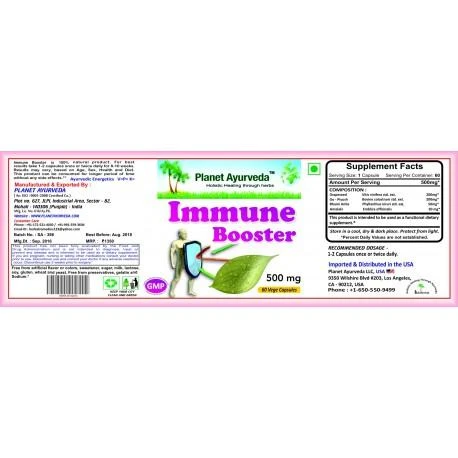 Ayumi Naturals Maisto papildas Immune Booster, Planet Ayurveda, ekologiškas, 60 kapsulių