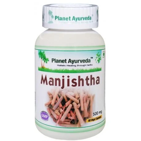 Ayumi Naturals Maisto papildas Manjishtha, ekologiška, Planet Ayurveda, 60 kapsulių