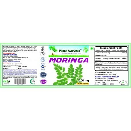 Ayumi Naturals Aliejinė Moringa, Planet Ayurveda, 60 kapsulių