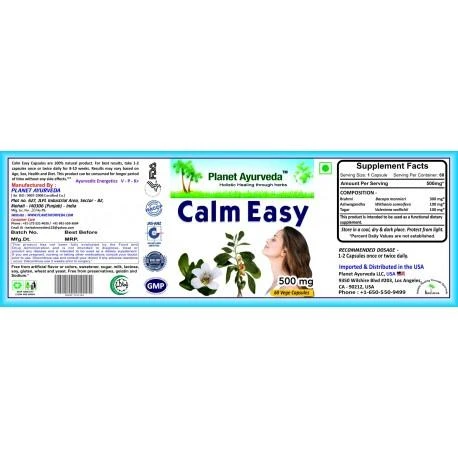 Ayumi Naturals Maisto papildas Calm Easy, Planet Ayurveda, 60 kapsulių