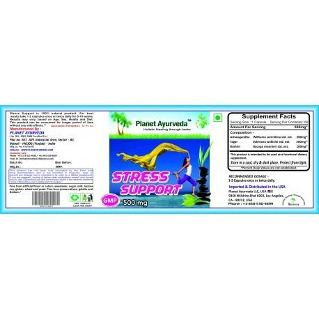Ayumi Naturals Maisto papildas Stress Support, Planet Ayurveda, 60 kapsulių