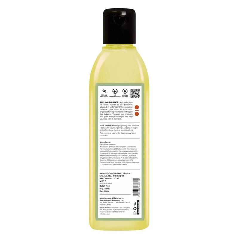 Maitinantis plaukų aliejus Amla, Jiva Ayurveda, 200ml