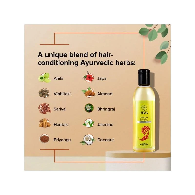 Maitinantis plaukų aliejus Amla, Jiva Ayurveda, 200ml