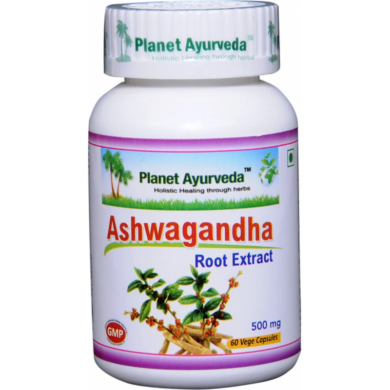 Ayumi Naturals Migdomoji vitanija Ašvaganda Ashwagandha, ekologiška, Planet Ayurveda, 60 kapsulių