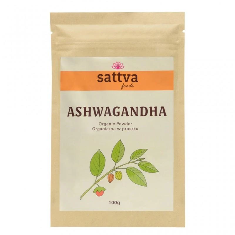Migdomosios vitanijos Ashwagandha milteliai, ekologiški, Sattva Ayurveda, 100g