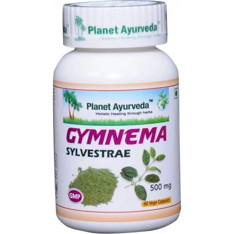Ayumi Naturals Miškinė pokštenė Gymnema Sylvestrae, ekologiška, Planet Ayurveda, 60 kapsulių
