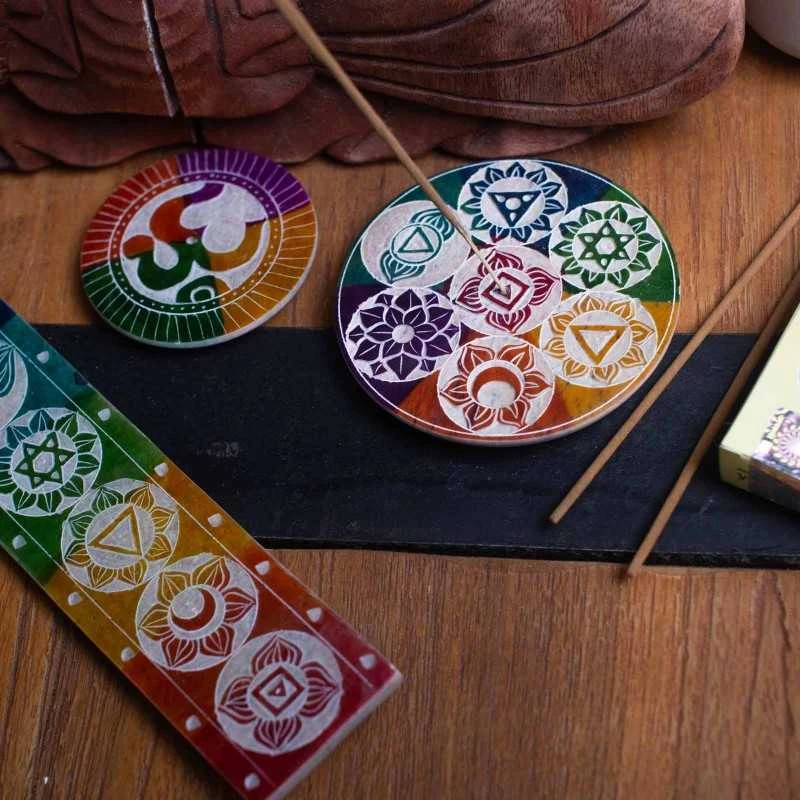 Ancient Wisdom Muilo akmens smilkalų laikiklis Seven Chakra 26x5cm
