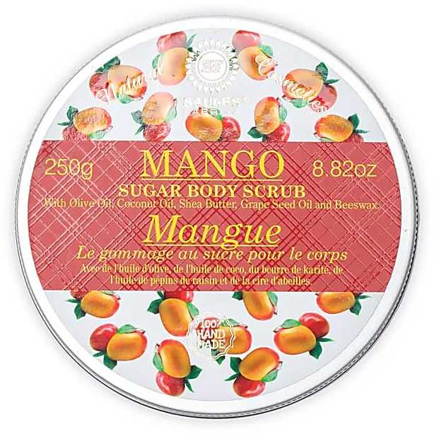 Natūralus cukraus kūno šveitiklis Mango, Saules Fabrika, 250g
