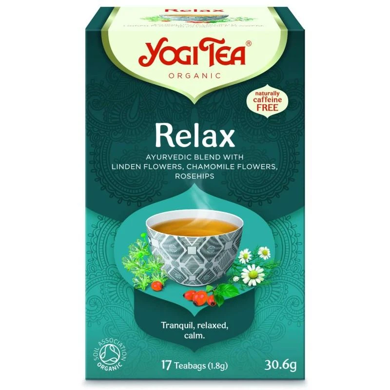 Yogi Tea Relax arbata, pakuotės priekinė pusė