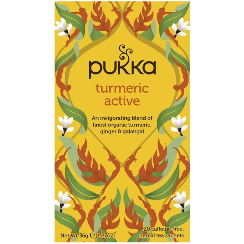 Pukka Herbs Stimuliuojanti arbata Kurkuma Active, Pukka, 20 pakelių