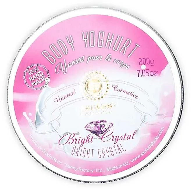 Rankų darbo kūno jogurtas Bright Crystal, Saules Fabrika, 200g