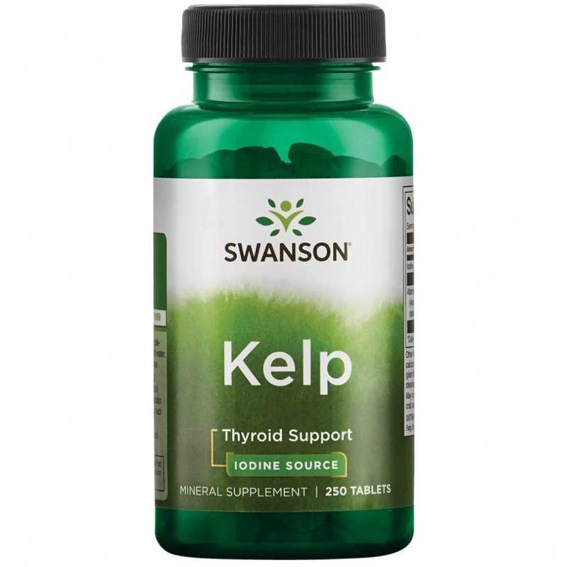 Rusvieji jūrų dumbliai Kelp, Swanson, 225mg, 250 tablečių